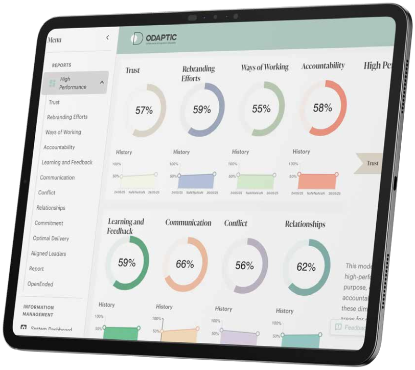 ODAPTIC survey dashboard on tablet