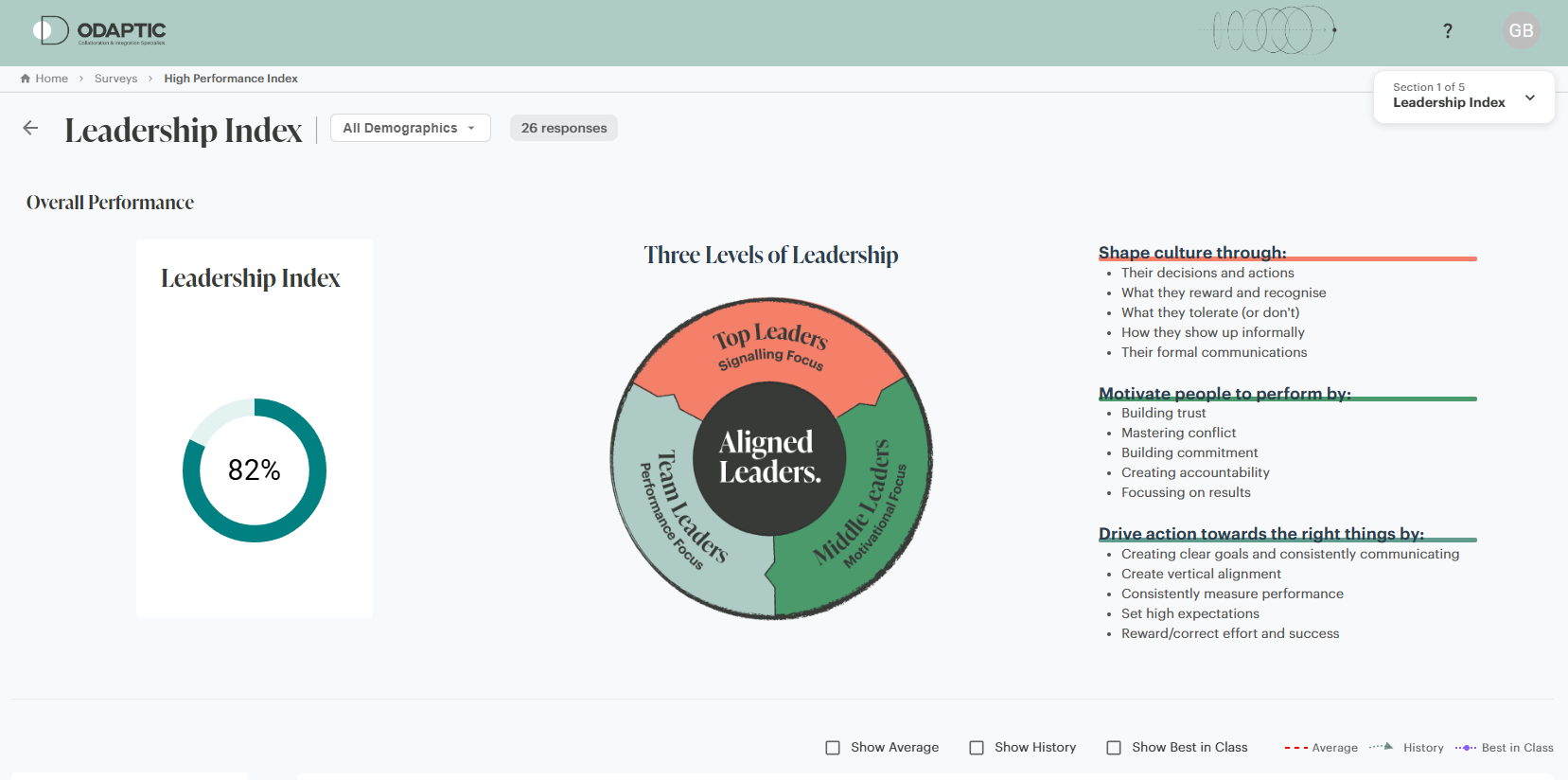 Leadership Index dashboard